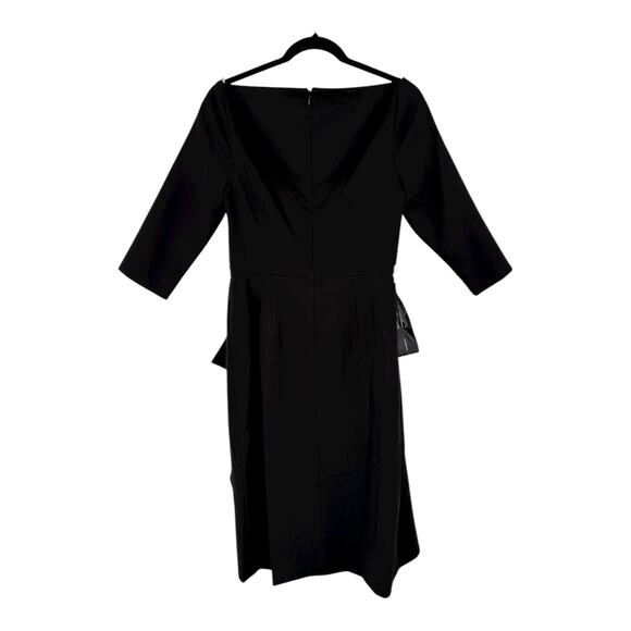 Kay Unger Izzy off the shoulder Midi dress black size 6 DEFECT - Picture 5 of 8